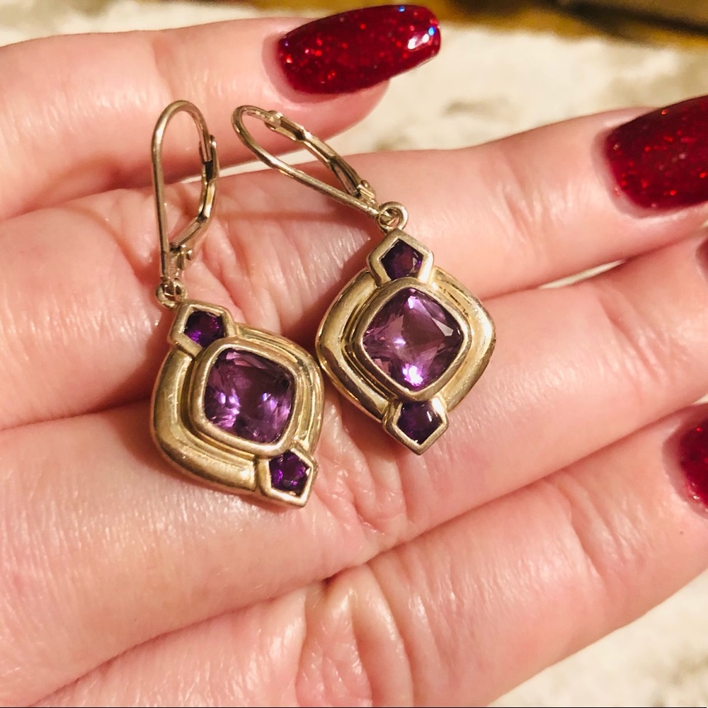 Vintage Amethyst sterling silver earrings